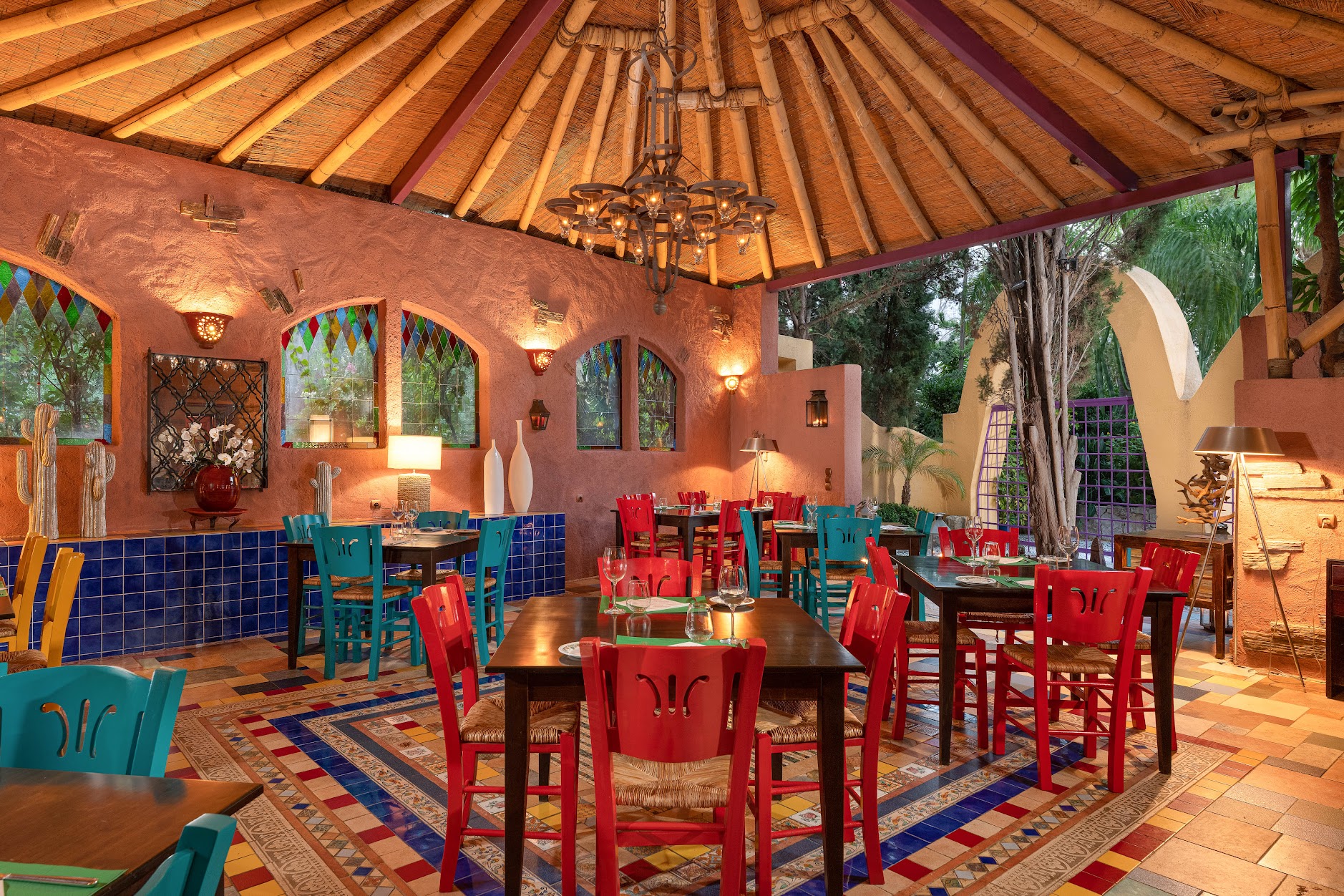 Interior view of Don Dionysos, one of the best Ixia Rhodes restaurants for Mexican food